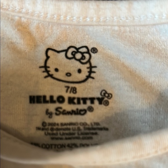Hello Kitty White and Gray Matching Pajama Set Cozy Sleepwear - Picture 2 of 5